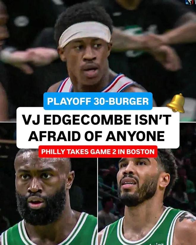 76人新秀埃奇库姆单场30+10助76人客场逆转凯尔特